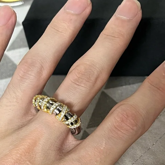 David Yurman Silver and Gold Ring sz8 - Picture 4 of 5